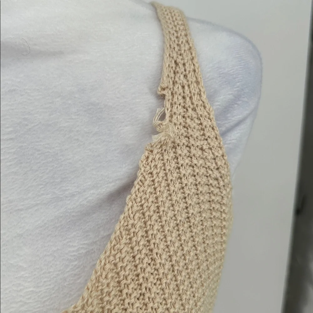 Lulus Beige Crochet Knit Midi Dress Sleeveless Bodycon Small NWT - Picture 4 of 8